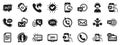 Processing icons. Set of Callback, Support and Chat message. Vector