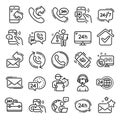 Processing line icons. Set of Callback, Support and Chat message. Vector Royalty Free Stock Photo