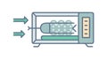 Processing Machine Icon with Input Arrow for Production, vector design Generative AI Royalty Free Stock Photo