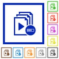 Processing playlist flat framed icons