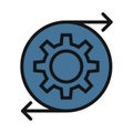 processing settings, cog line isolated vector icon can be easily modified and edit Royalty Free Stock Photo