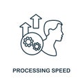 Processing Speed icon. Line element from cognitive skills collection. Linear Processing Speed icon sign for web design Royalty Free Stock Photo