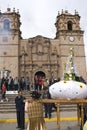 procession catholic at the festival of the Virgin Candelaria, puno peru
