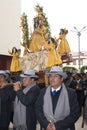 procession catholic at the festival of the Virgin Candelaria, puno peru