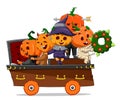 The procession of the children with the pumpkin head