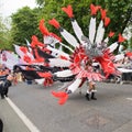 Procession of colorful costumes of Luton Carnival