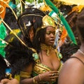 Procession of colorful costumes of Luton Carnival