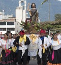 The procession The Festival of San Juan, also called the eve of San Juan or Night of San Juan, with people dancing is the eve of