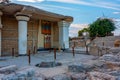 Procession fresco at ruins of Knossos palace in Crete, Greece