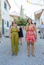 Procession in honor of Santa Sra das Neves, pilgrims carry the litter of Our Lady of Fatima in the village of Malpica do Tejo