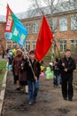 The procession and laying of wreaths at the memorial to fallen soldiers in the Kaluga region of Russia.