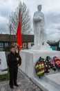 The procession and laying of wreaths at the memorial to fallen soldiers in the Kaluga region of Russia.