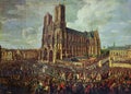 Procession of Louis XV of France after his coronation in Notre-Dame de Reims, 1722
