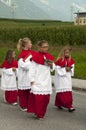 Procession of Maria Ascension in Axams Austria Royalty Free Stock Photo