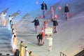 Procession of a Paraolympic team of Denmark at opening of winter