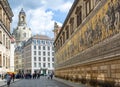 Procession of Princes Furstenzug on the outside wall of Dresden Castle, Germany