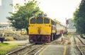 Train led by Diesel Electric old locomotives of Thailand. Royalty Free Stock Photo