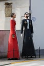 Processional giants in Ribadeo, Spain. Royalty Free Stock Photo