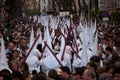 Processions wrapped by a multitude of devotees ,Seville,16-04-2017