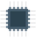 Processor Chip Color Isolated Vector Icon that easily can be modified and edit. Royalty Free Stock Photo