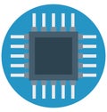 Processor Chip Color Isolated Vector Icon that easily can be modified and edit. Royalty Free Stock Photo
