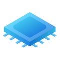 Processor chip icon, isometric style Royalty Free Stock Photo