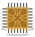 Processor Chip, Microchip Isolated Vector Icon