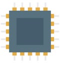 processor chip, microchip, Isolated Vector icons that can be easily modified or edit Royalty Free Stock Photo