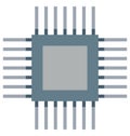 Processor Chip, Microchip Vector Icon