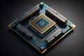 processor chip, tech environment, blockchain concept Generative AI Royalty Free Stock Photo