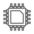 Processor Chip Vector Line icon isolated Graphic .Style in EPS 10 simple Line Icon element business & office concept. . Royalty Free Stock Photo