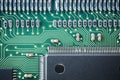 Processor and circuit board closeup Royalty Free Stock Photo