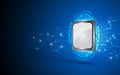 Processor and circuit electric working digital concept abstract background Royalty Free Stock Photo