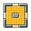 Processor computer chip black line icon illustration Royalty Free Stock Photo