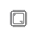 Processor CPU chip line icon Royalty Free Stock Photo