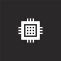 processor icon. Filled processor icon for website design and mobile, app development. processor icon from filled big data Royalty Free Stock Photo
