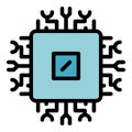 Processor interface icon color outline vector Royalty Free Stock Photo