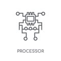 Processor linear icon. Modern outline Processor logo concept on