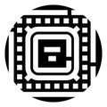 Processor microchip computer hardware technology icon Royalty Free Stock Photo