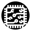 Processor microchip digital circuit board technology icon Royalty Free Stock Photo