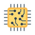Processor, microchip, hardware, CPU  fully editable vector icons Royalty Free Stock Photo