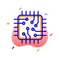 Processor, microchip, hardware, CPU  fully editable vector icons Royalty Free Stock Photo