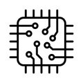 Processor, microchip, hardware, CPU  fully editable vector icons Royalty Free Stock Photo