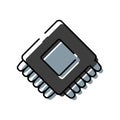 Processor microchip icon representing digital computing technology Royalty Free Stock Photo