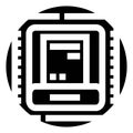 Processor microchip icon representing digital technology and computing Royalty Free Stock Photo