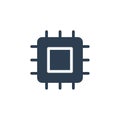 processor, motherboard, chip solid flat icon. vector illustration