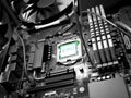 processor in the motherboard socket under the cooler concept of