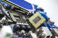 Processor and RAM on the motherboard Royalty Free Stock Photo