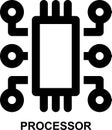 processor, semiconductor, chip, chipset, plc, electronics, technology outline icon