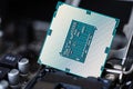 PC Processor  is small chip Royalty Free Stock Photo